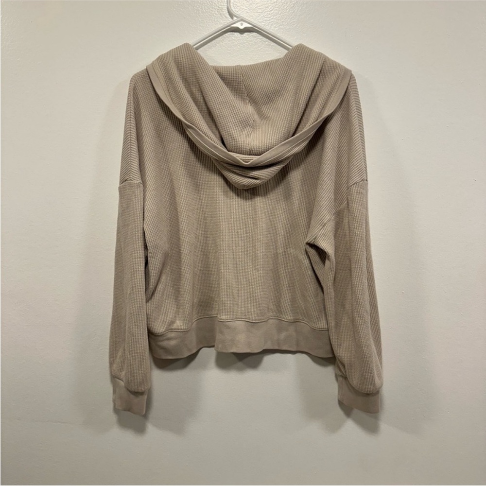 Abercrombie & Fitch Tan earthy waffle knit Zip-Up Hoodie! Size large - Picture 5 of 5